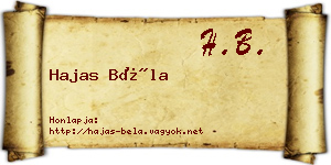 Hajas Béla névjegykártya
