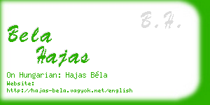 bela hajas business card