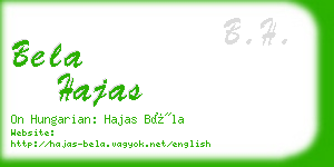 bela hajas business card